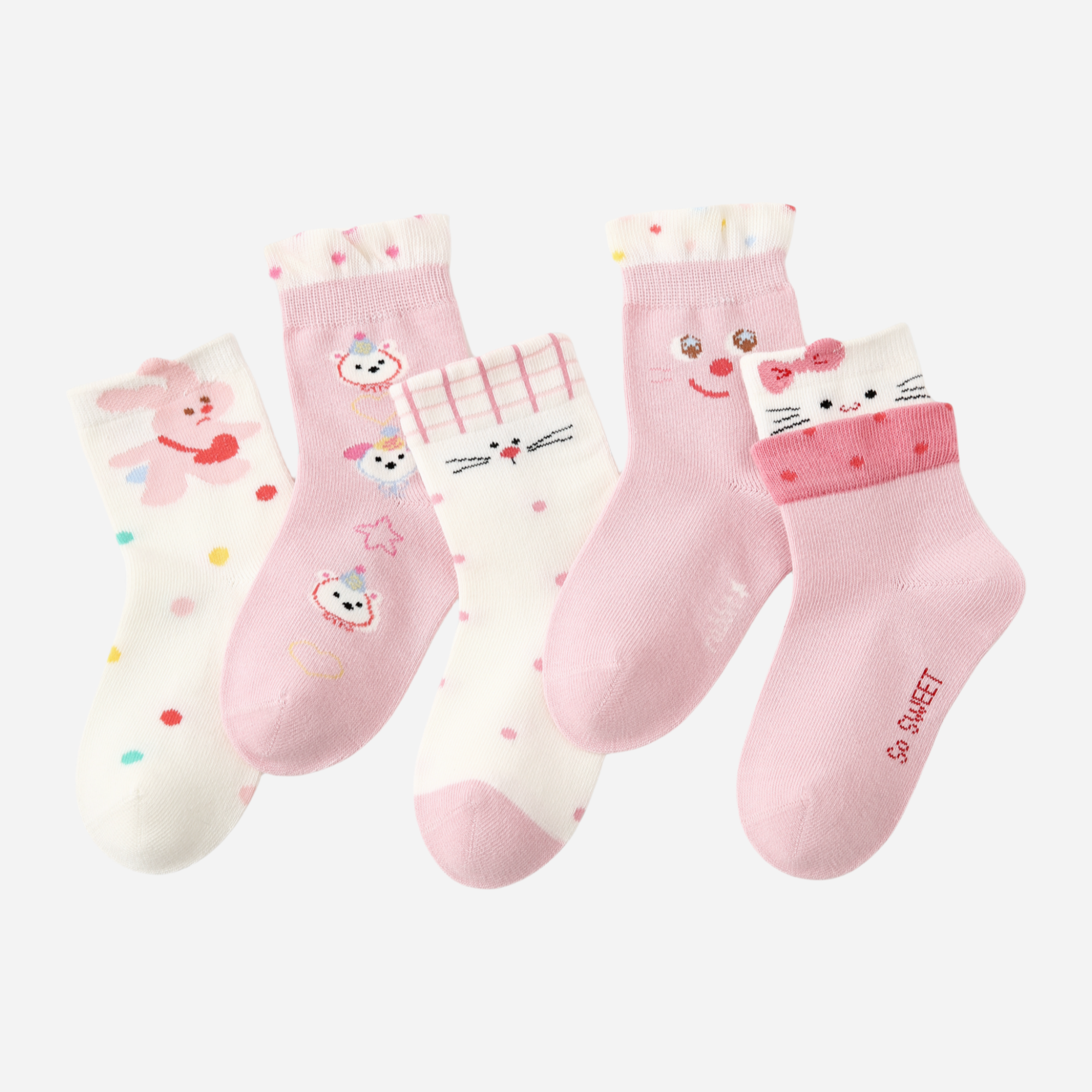Kids' Pink Bunny Love-5 Pack