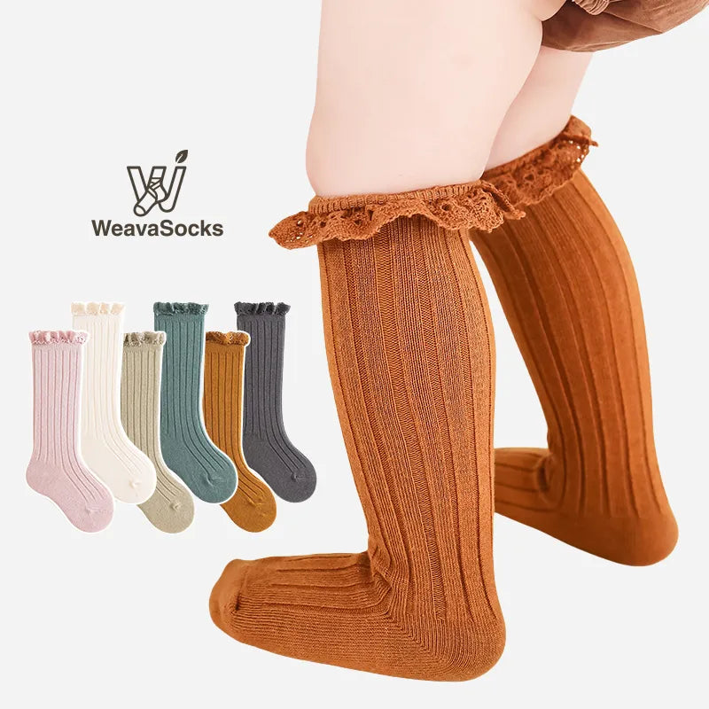 Babies The Lace Trim Knee-Highs-3 Pairs