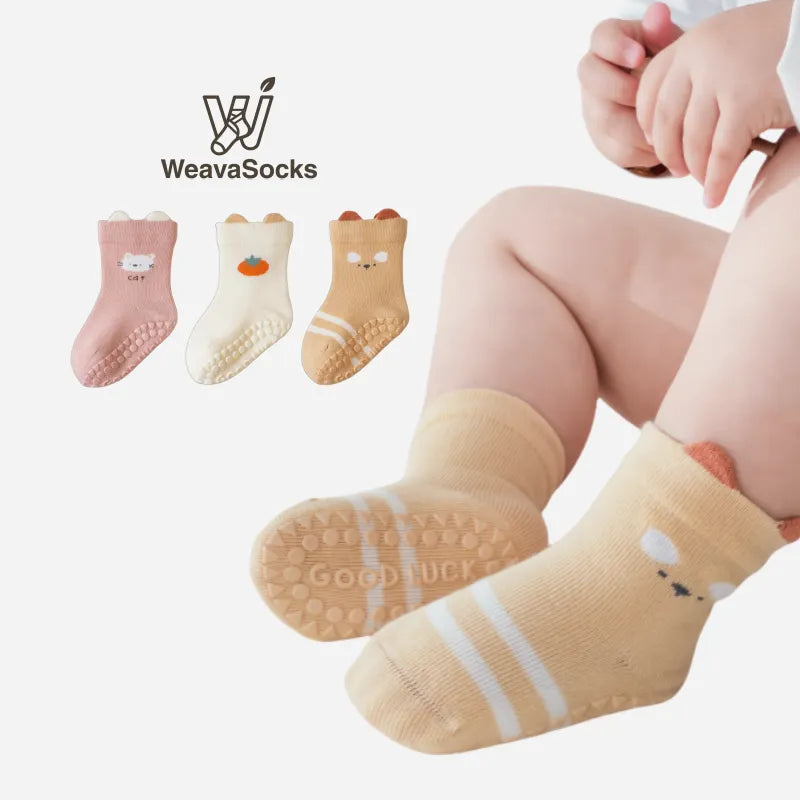Babies Lucky Charm Grip Socks-3 Pairs