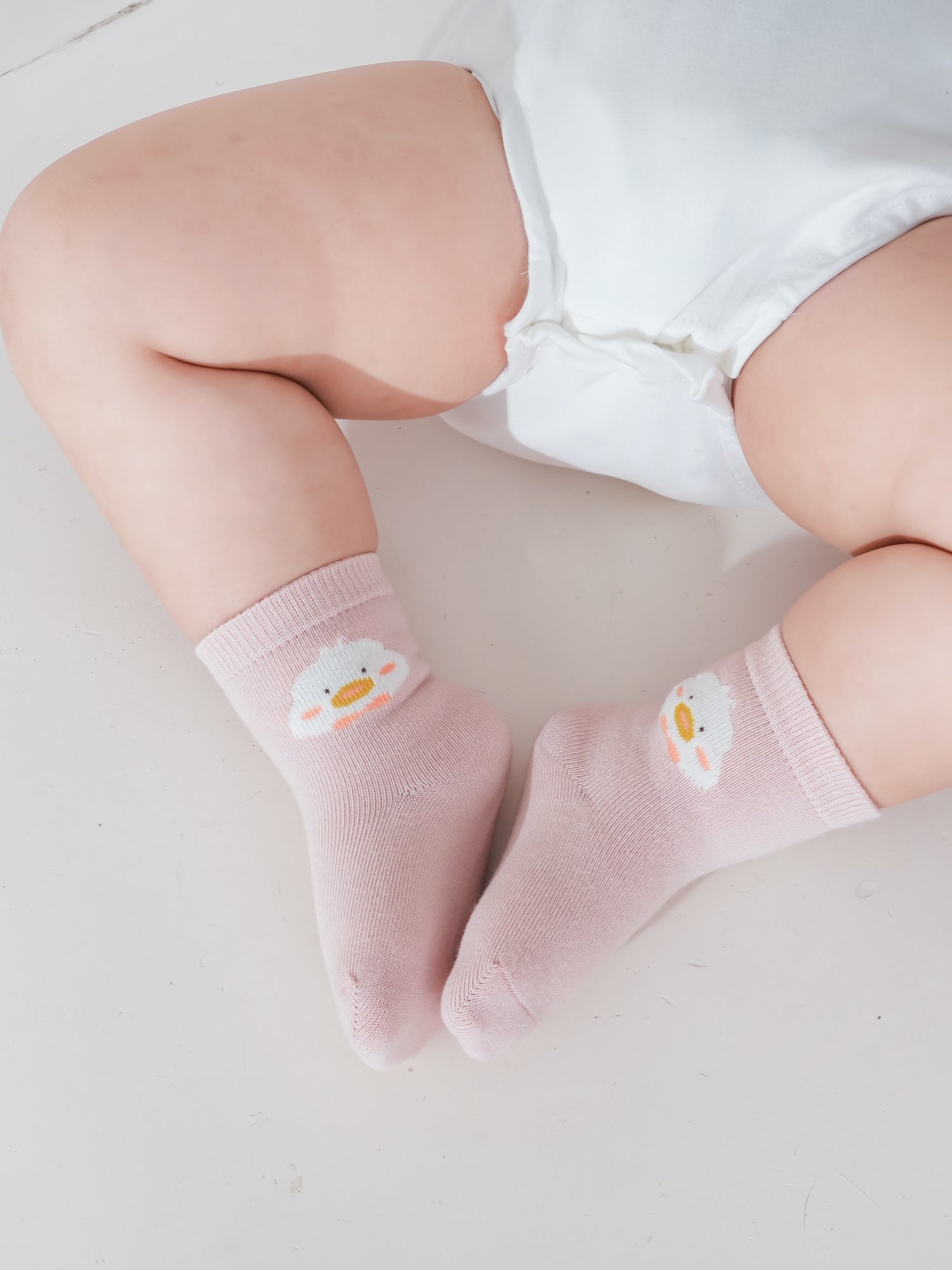 Babies' Ankle Socks with Minimalist Cartoon Faces-3 Pack