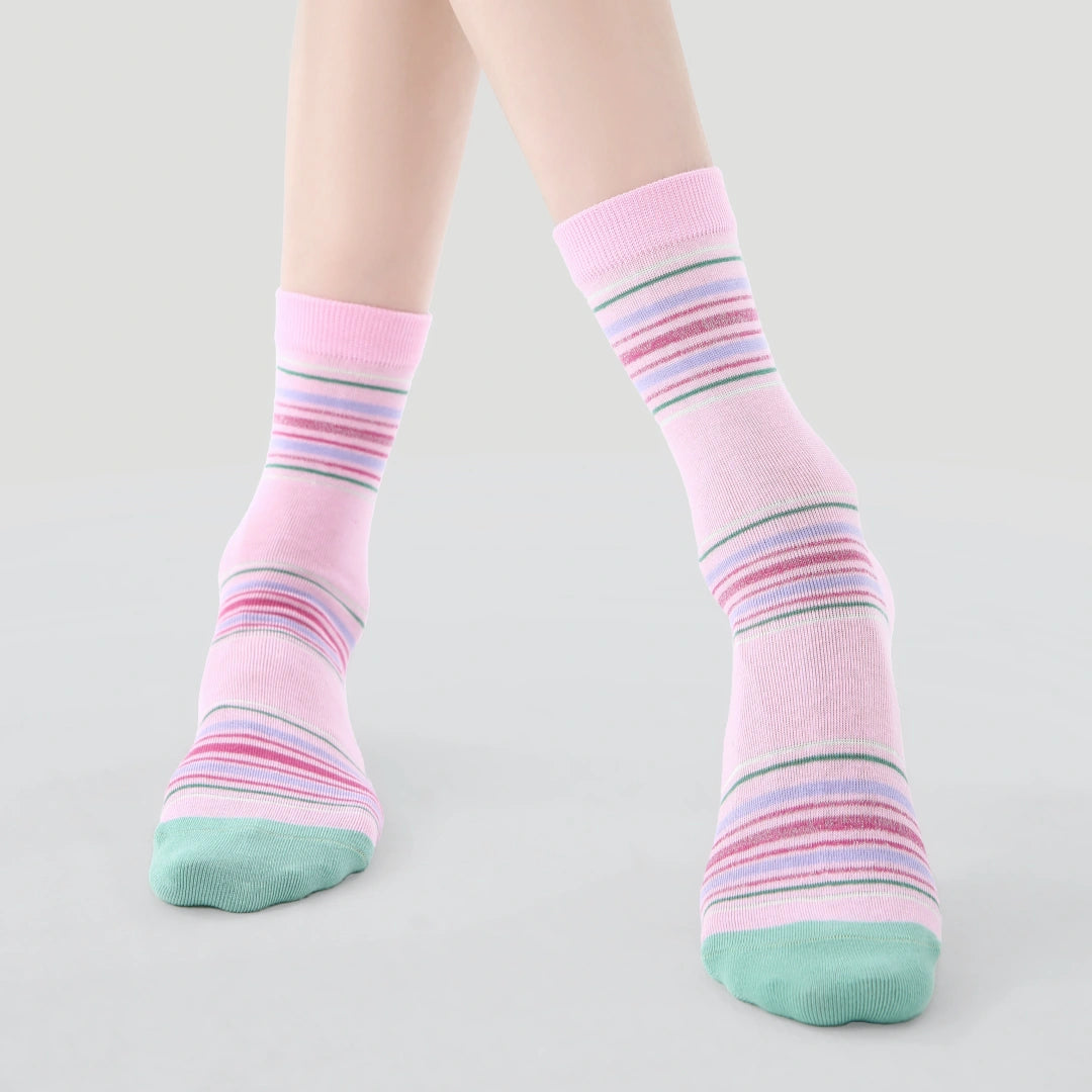 Women's Metallic Shimmer Mesh Crew Socks (3-Pack) - sock set showing breathable mesh comfort