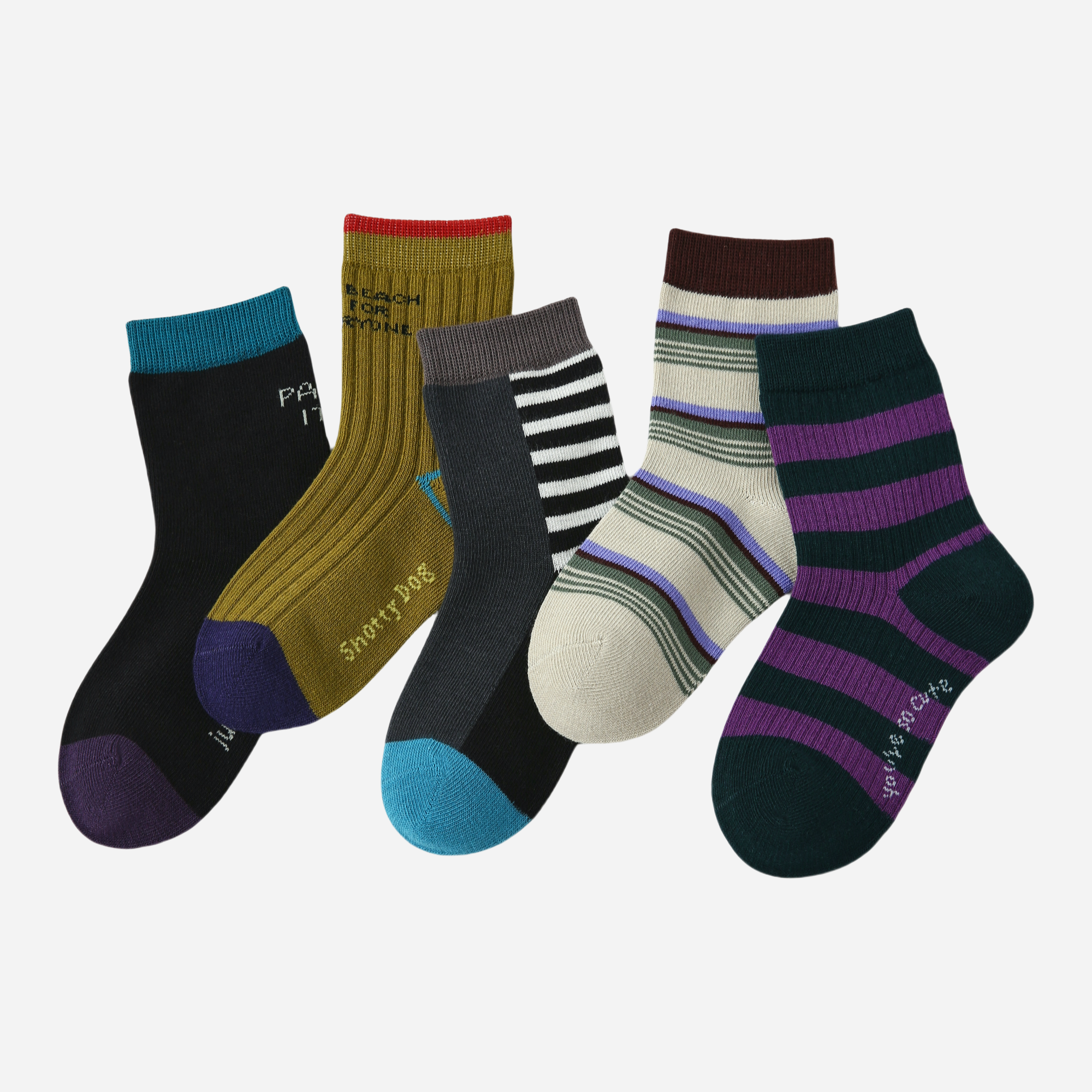 Kids' Nocturnal Forest Rib-5 Pack