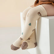 Baby & Toddler Forest Bear Pattern Knee-High Socks 3-Pack - sock set showing secure grip comfort