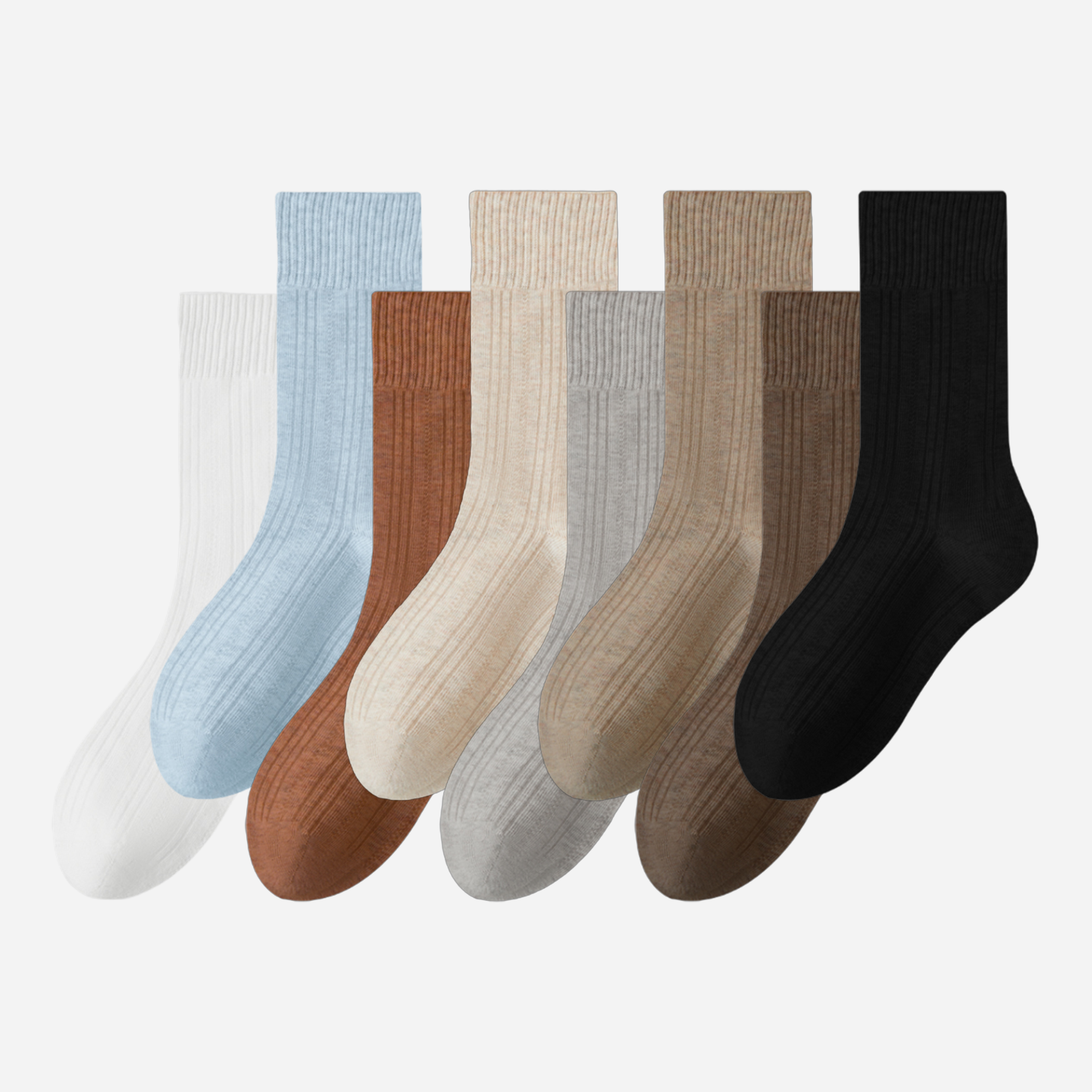 Women's Premium Long-Staple Cotton Ribbed Socks - Single Pair