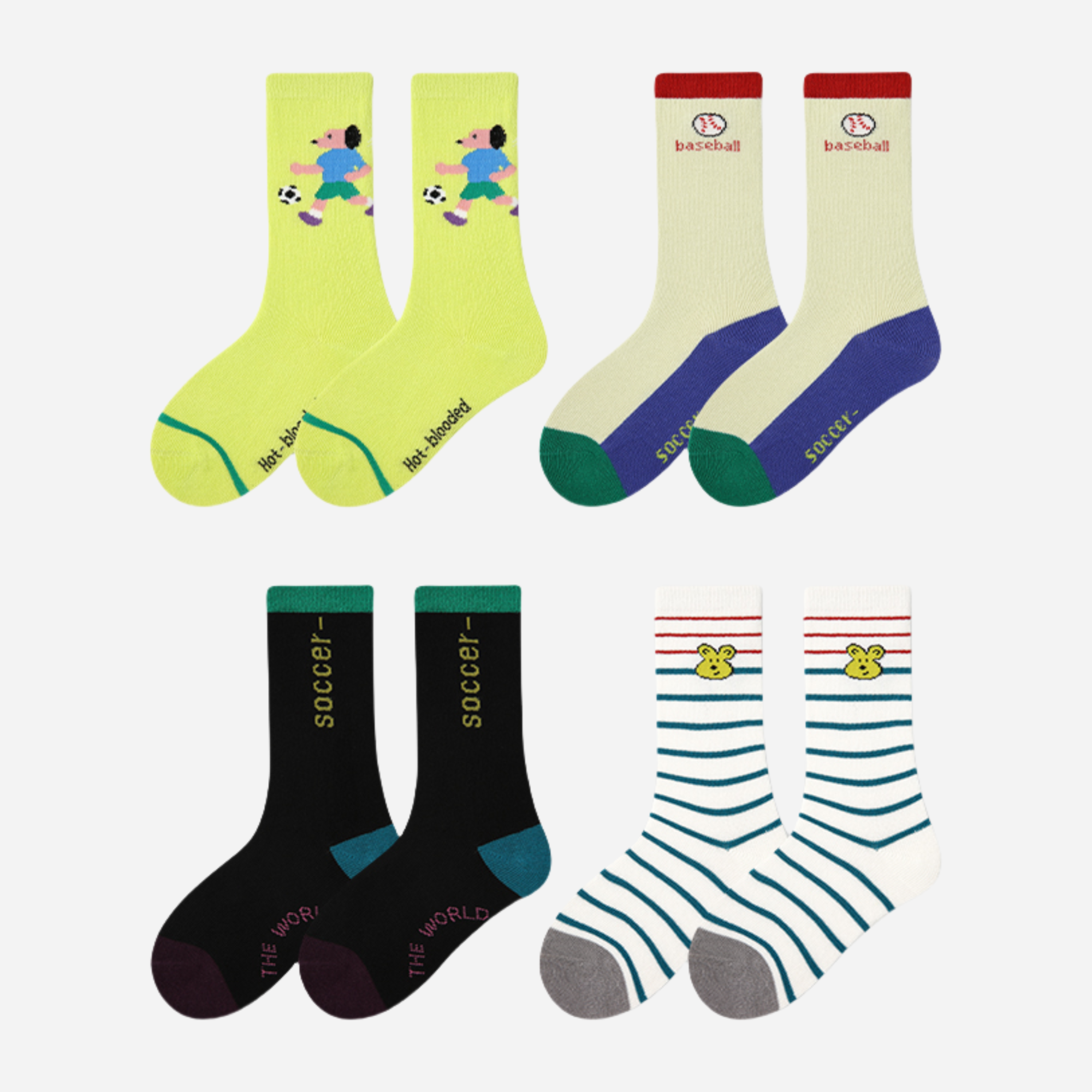 Kids' Preppy Paws Punk-4 Pack