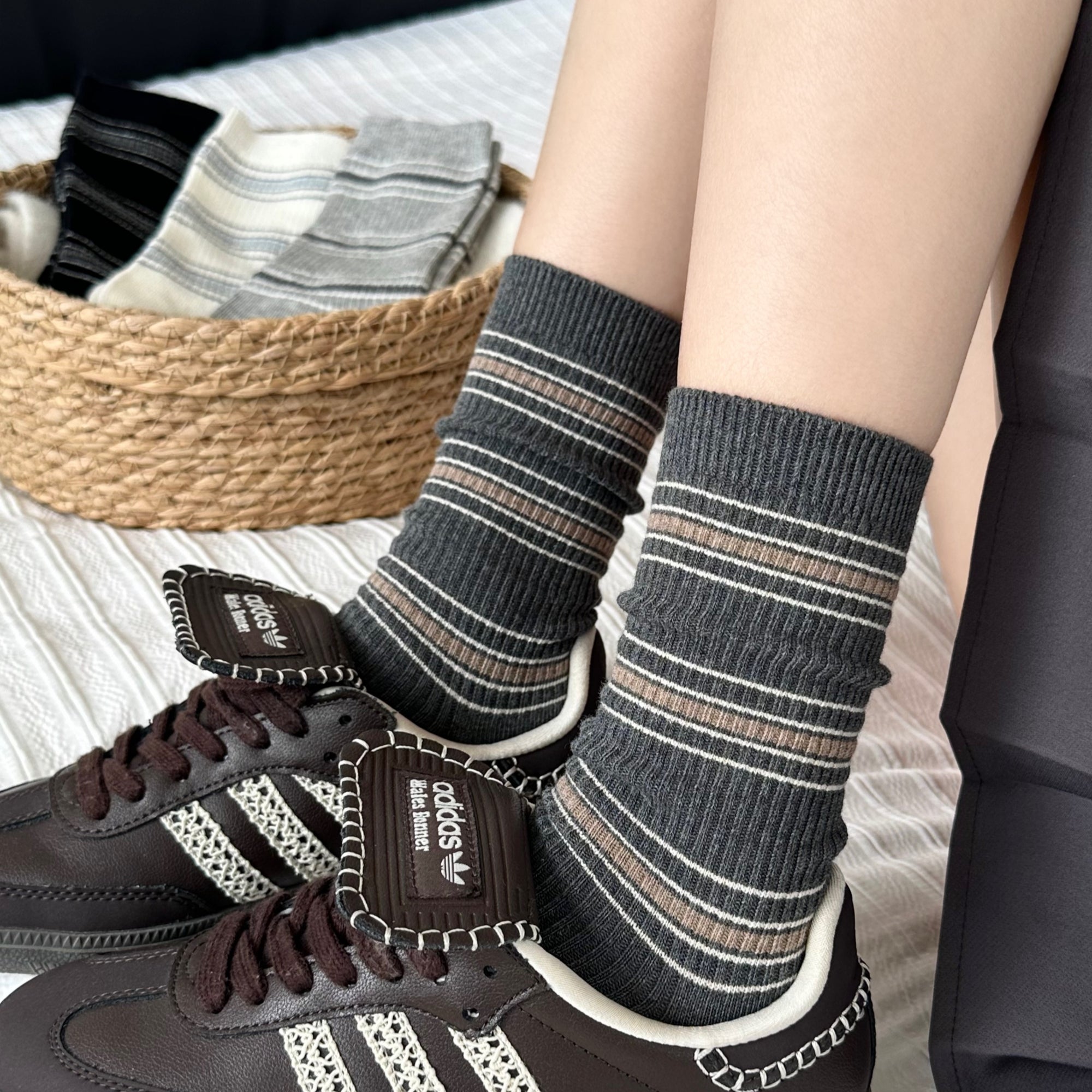 Women's Retro Varsity Striped Socks - Single Pair