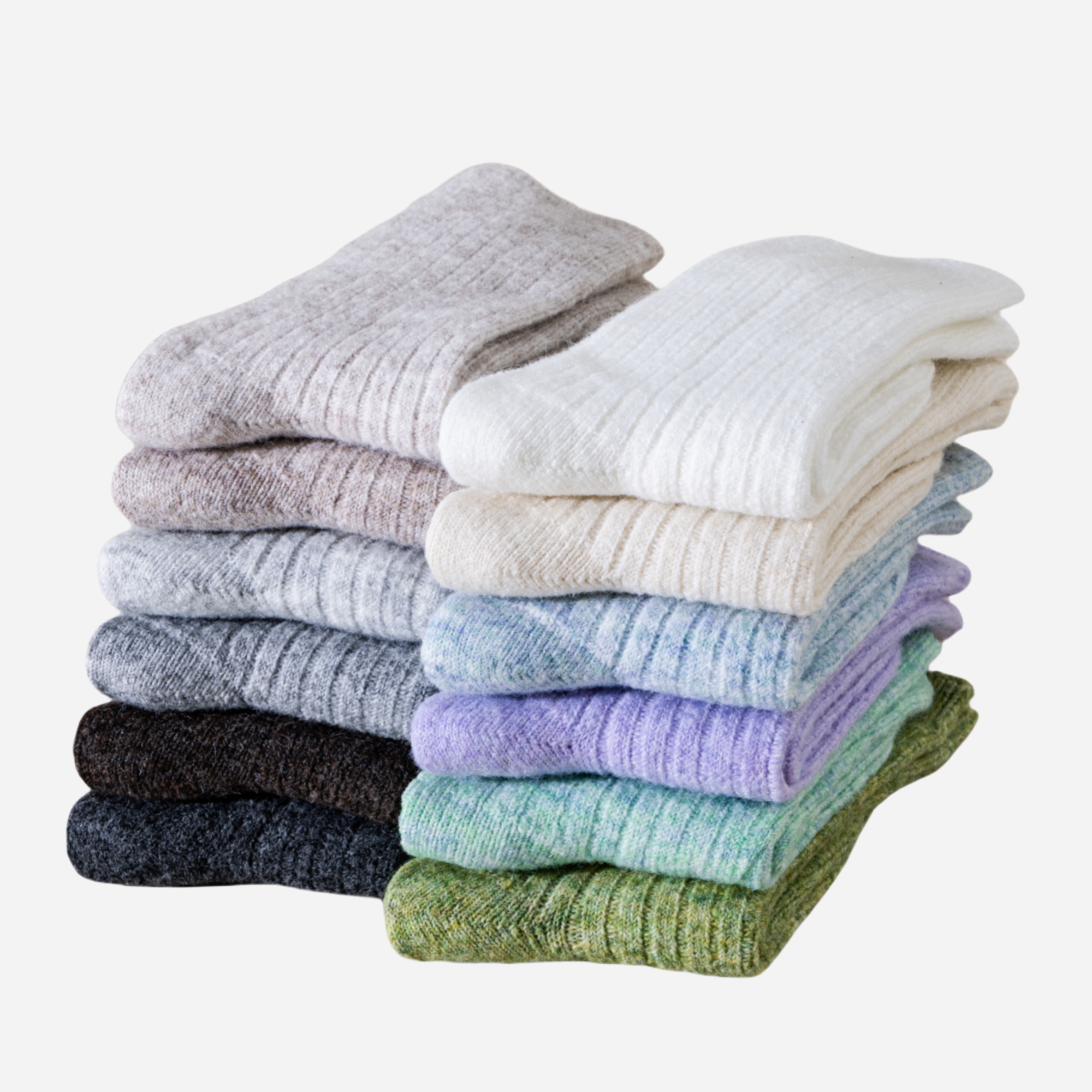 Women's Cozy Heathered Ribbed Crew Socks - 4 Pairs