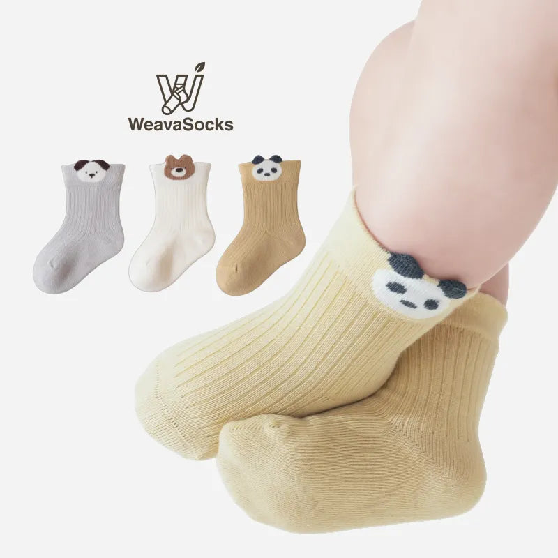 Babies Animal Cuffed Socks-3 Pairs