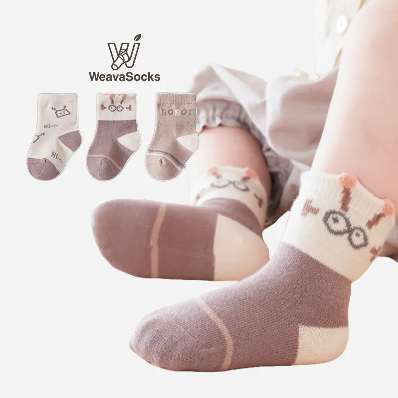 Babies The Beep Boop Socks-3 Pairs