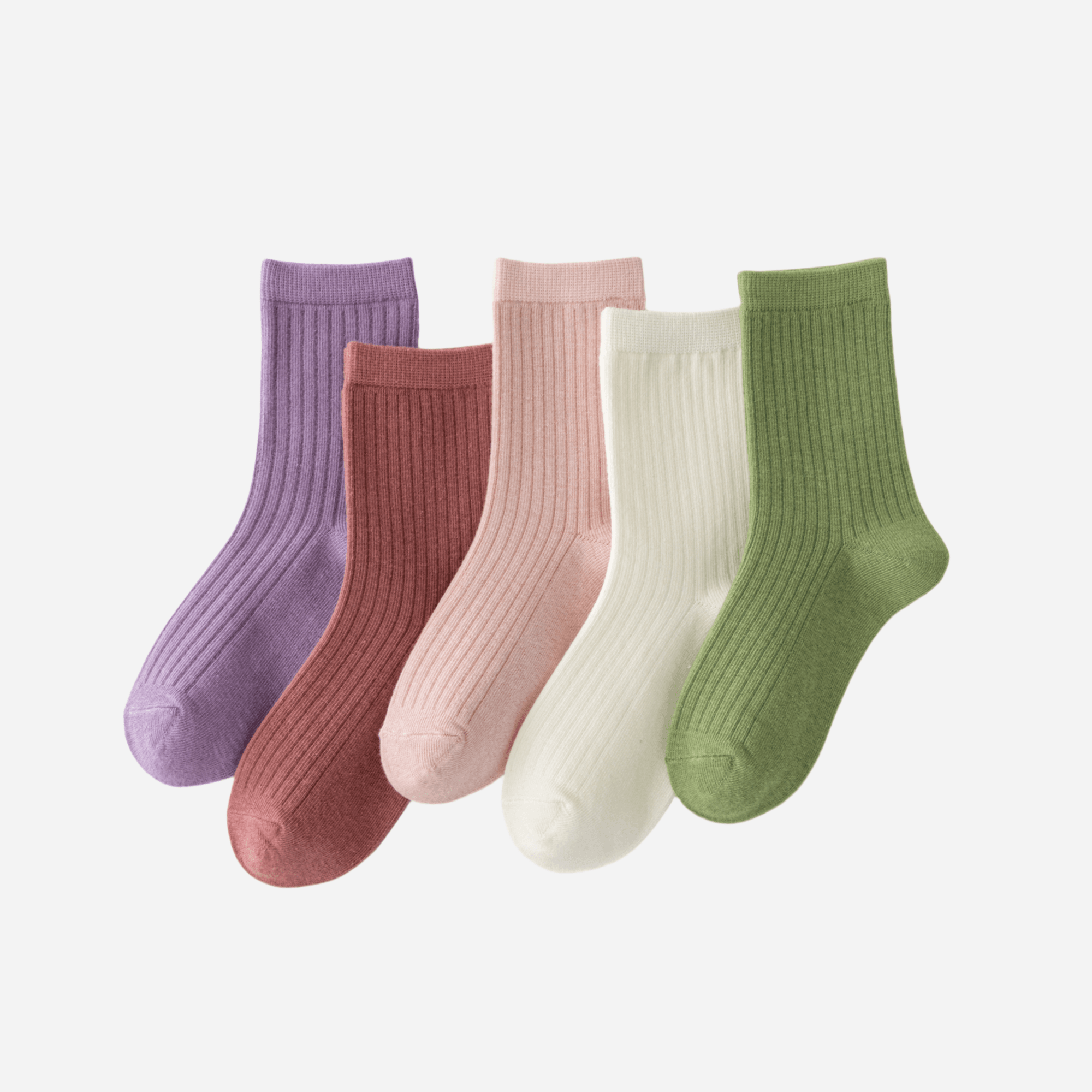 Kid's Classic Ribbed Crew Socks - 5 Pairs - Weavasocks