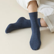 Men's 98% Cotton Heathered Business Crew Socks