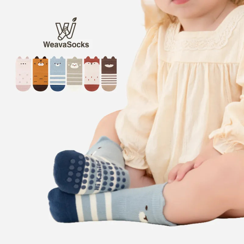 Babies' Animal Kingdom Grip Socks-4 Pairs