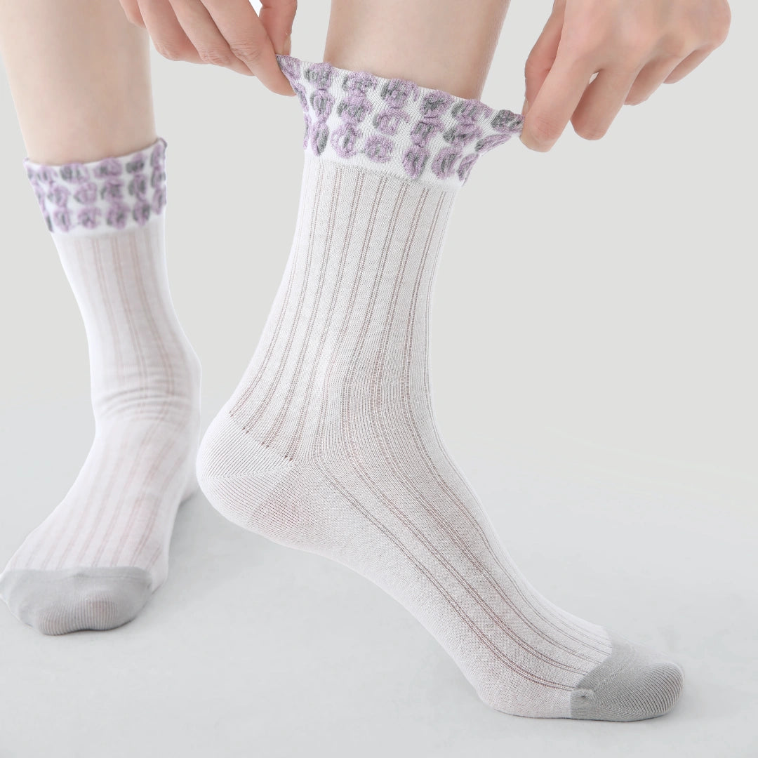 Women's Metallic Shimmer Mesh Crew Socks (3-Pack) - sock set showing breathable mesh comfort