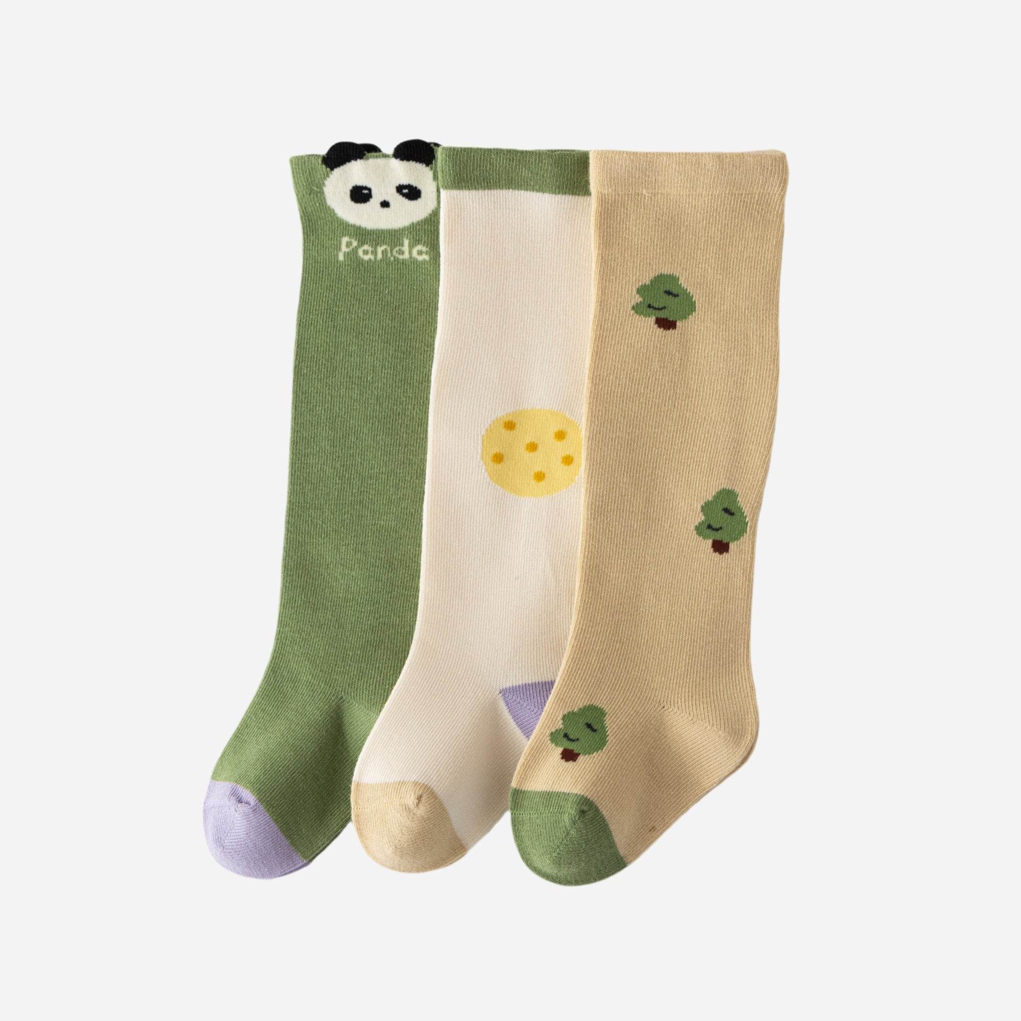 Babies Panda's Picnic Knee-Highs-3 pack - Weavasocks