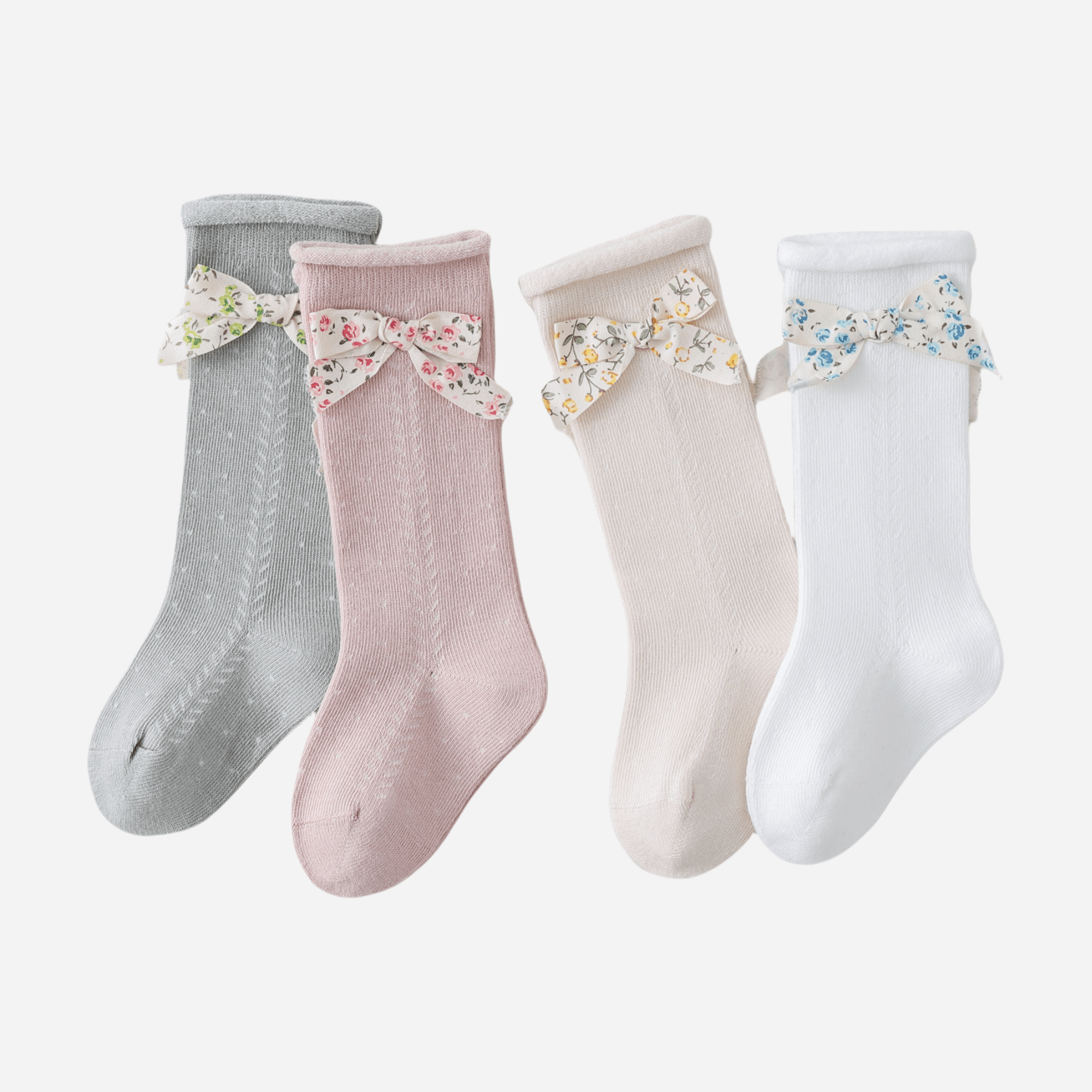 Babies The Floral Bow Knee-Highs-3 pack - Weavasocks
