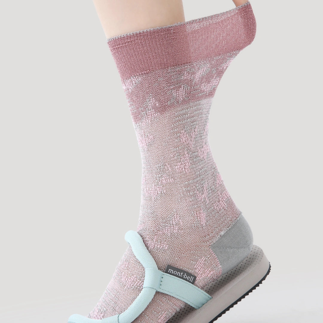 Women's Metallic Lurex Sheer Mesh Socks - product photo showing breathable mesh comfort