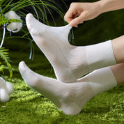 "Breezy Stretch" Ultra-Thin Mesh Quarter Socks - product photo showing breathable mesh comfort