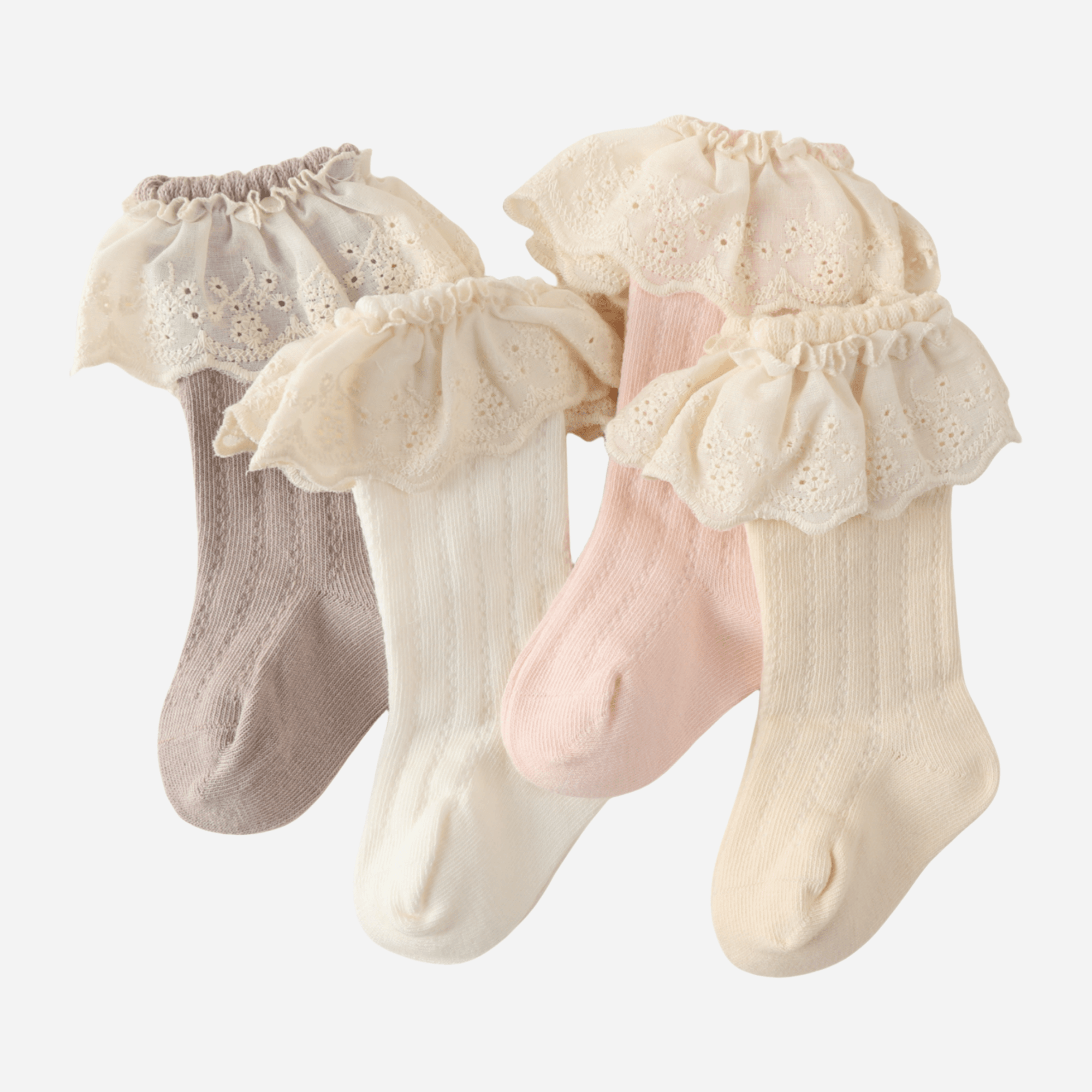 Babies Victorian Lace Knee Highs-3 Pack - Weavasocks