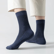 Men's 98% Cotton Classic Ribbed Crew Socks