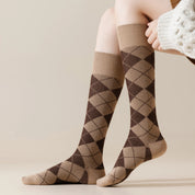 Preppy Argyle Knee Highs