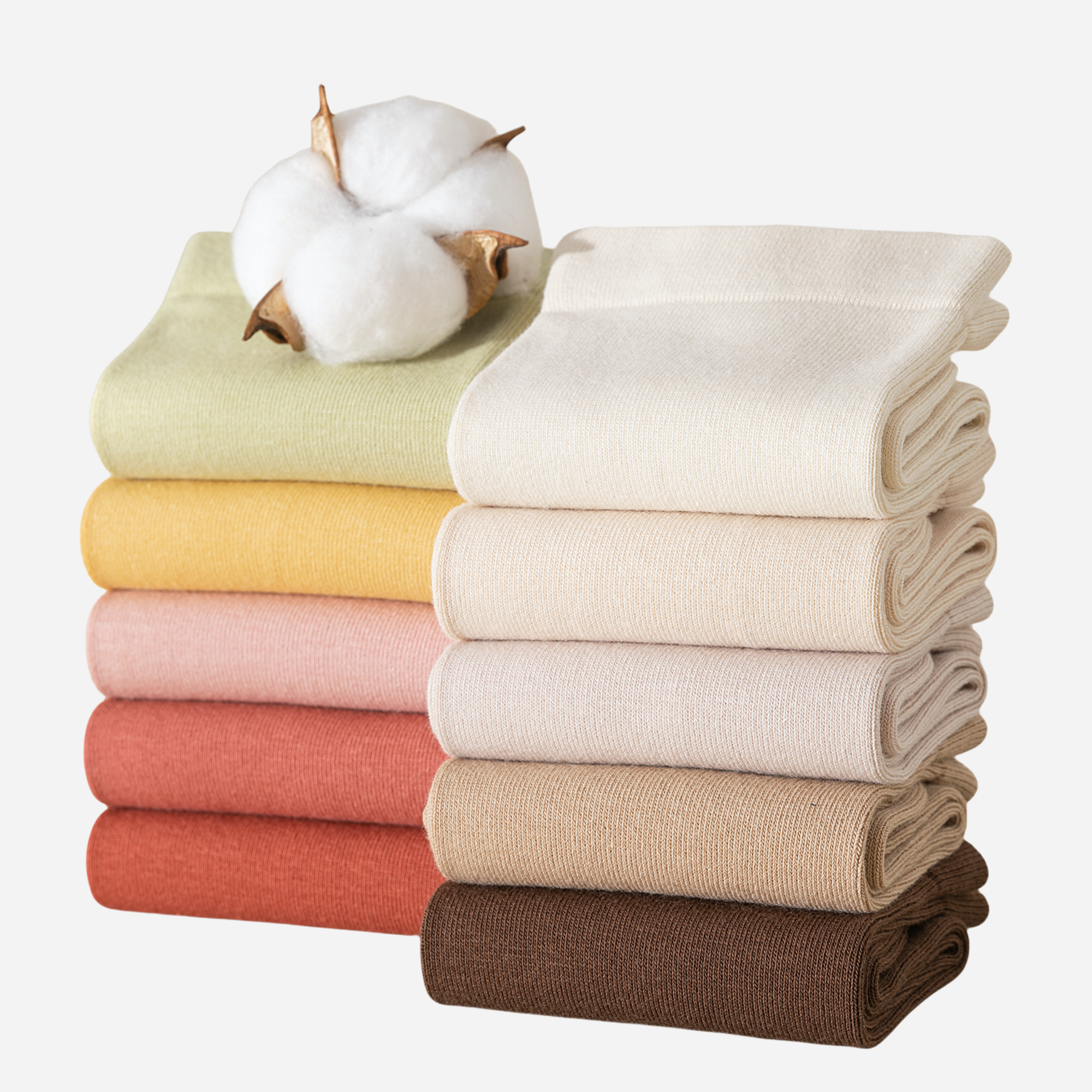 Women's Classic Solid Color Crew Socks - 5 Pairs