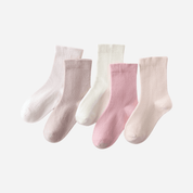 Kid's Solid Pastel Crew Socks - 5 Pairs - Weavasocks