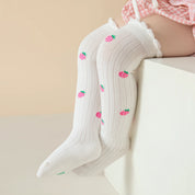 Baby & Toddler Sweet Fruit Garden Lettuce Edge Knee-High 3-Pack - sock set showing secure grip comfort