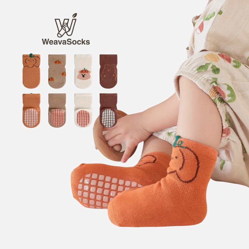 Babies Bunny& Bear Grip Socks-4 Pairs