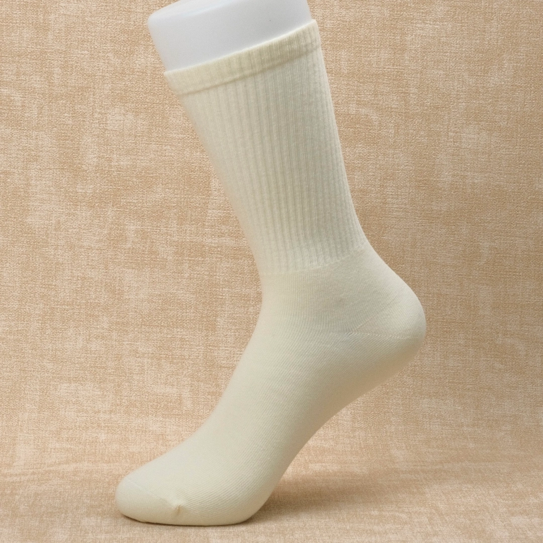 Women's 98% Cotton Ribbed 7.5" Crew Socks - detail photo showing soft cotton-rich comfort