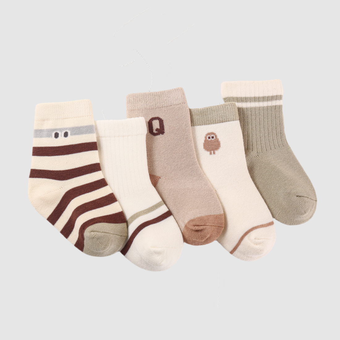 Babies' Combed Cotton Socks -5 Pack
