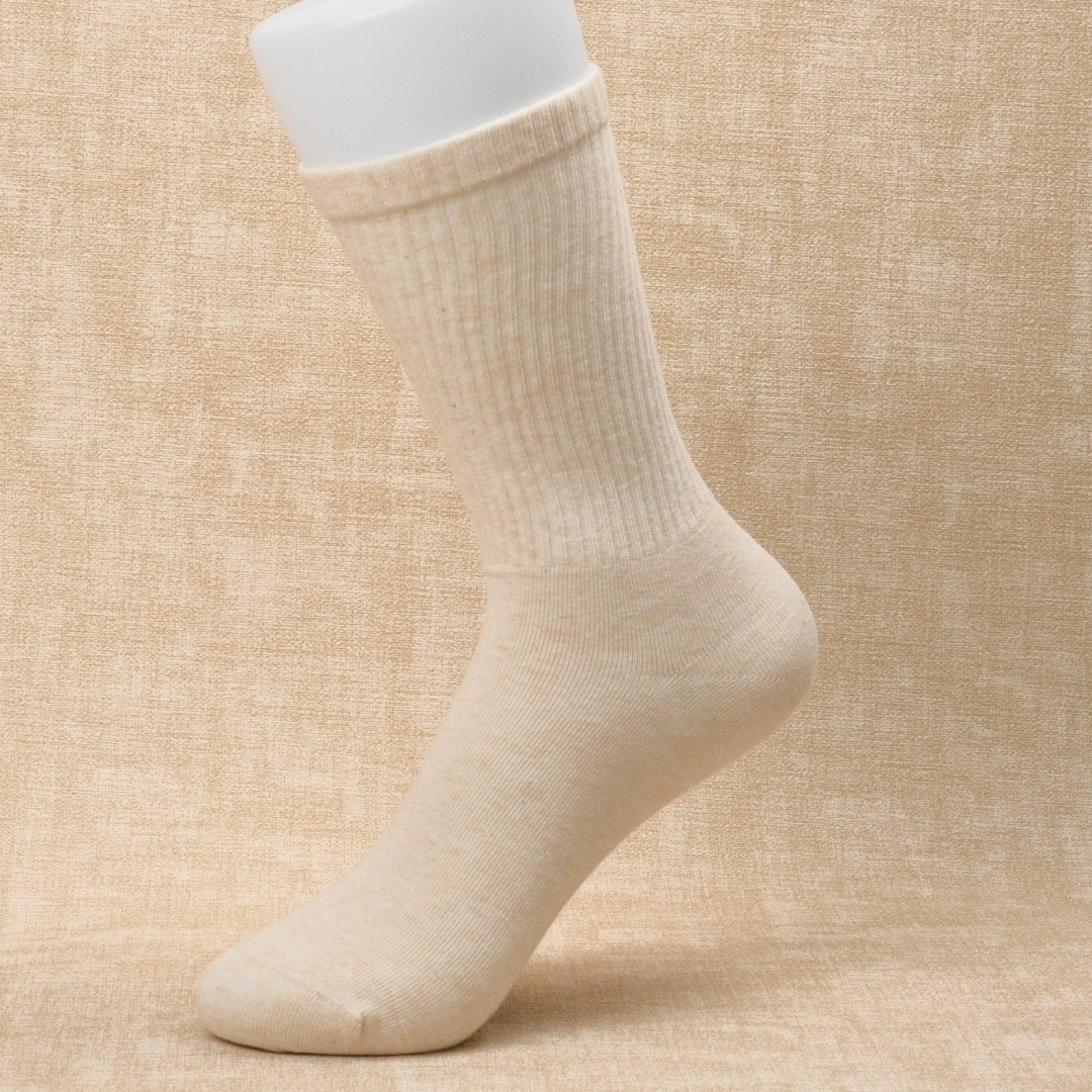 Women's 98% Cotton Ribbed 7.5" Crew Socks - detail photo showing soft cotton-rich comfort