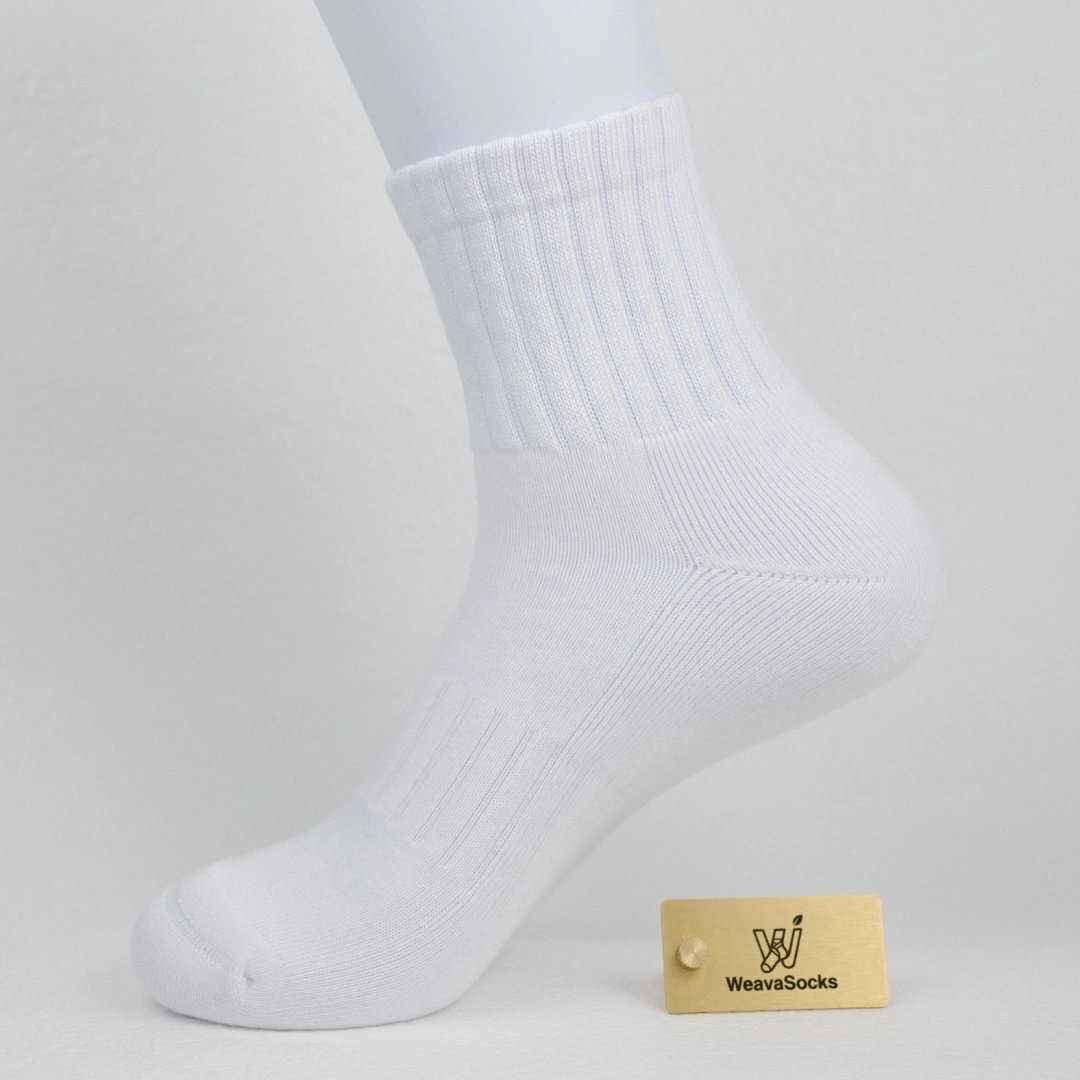 Men's Heather Terry Cushion 92% Cotton Quarter Socks - product photo showing cushioned comfort