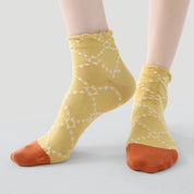 Retro Bloom Floral Relief Ankle Socks 3-Pack
