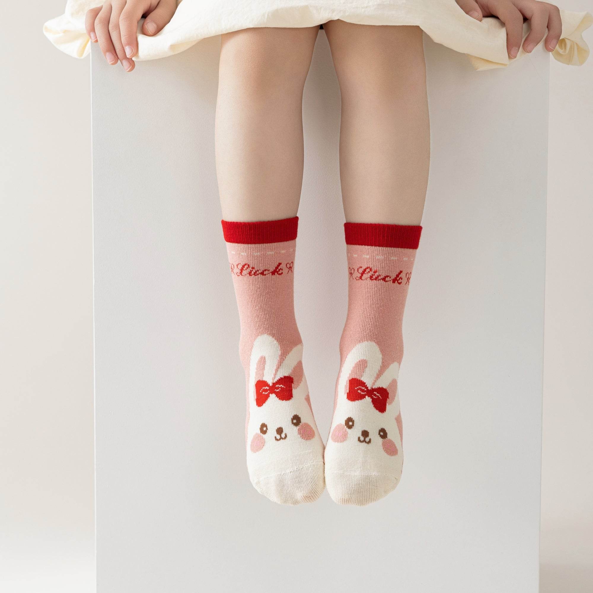 Kid's Sweet Bunny & Cherry Socks - 5 Pairs - Weavasocks