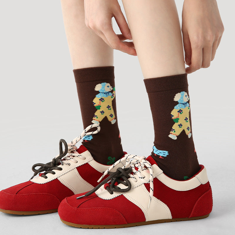 Women's Folk Art Character Socks - 3 pairs