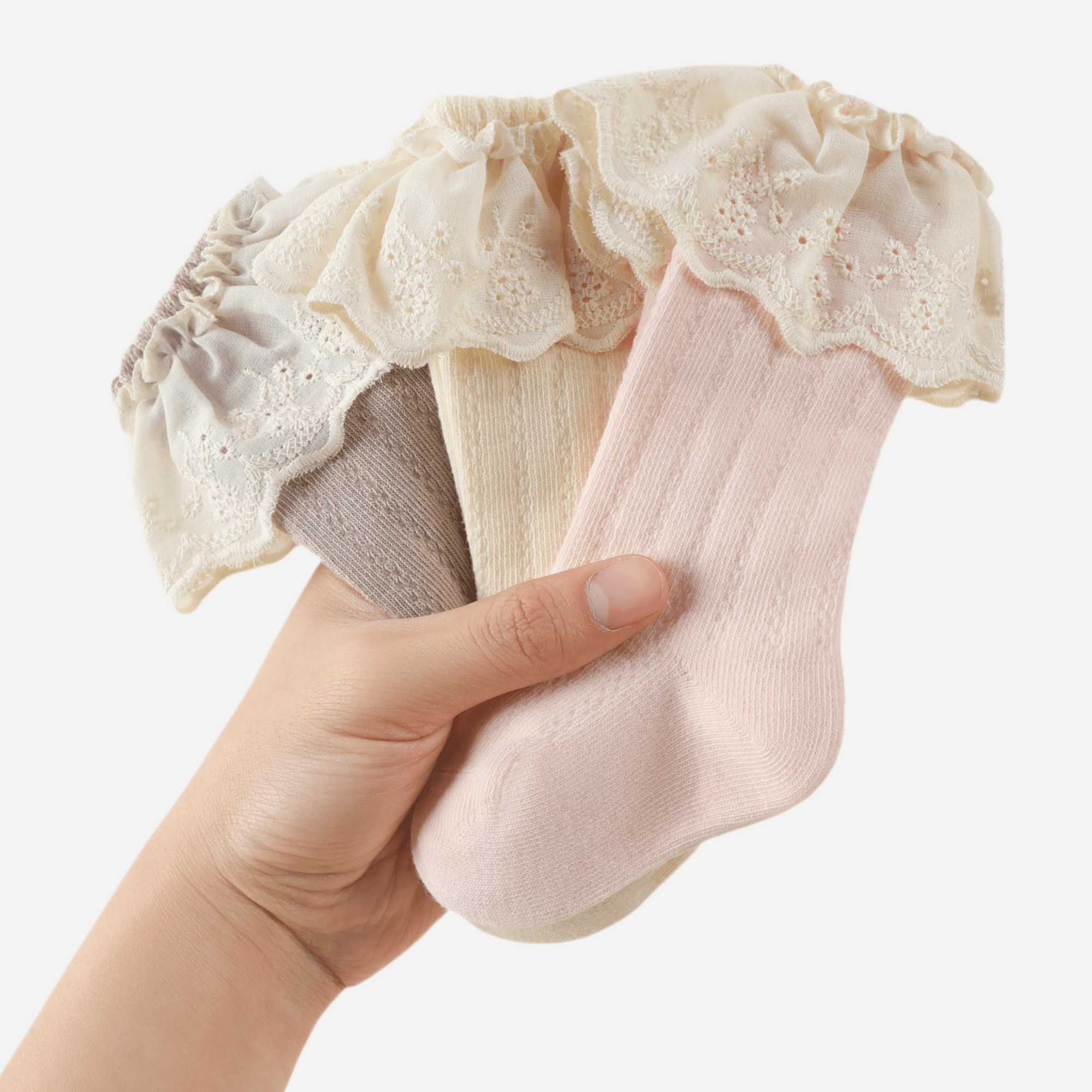 Babies Victorian Lace Knee Highs-3 Pack - Weavasocks