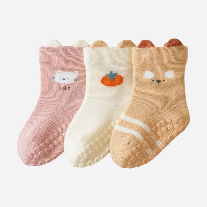 Babies Lucky Charm Grip Socks-3 Pairs