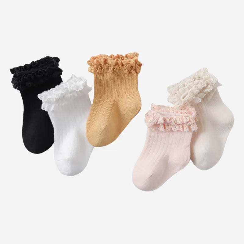 Babies Petal Cuff Ankle Socks-3 Pairs