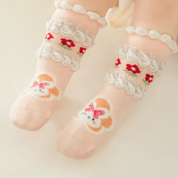 Baby & Toddler Sweet Bunny Garden Socks 4-Pack - sock set showing secure grip comfort