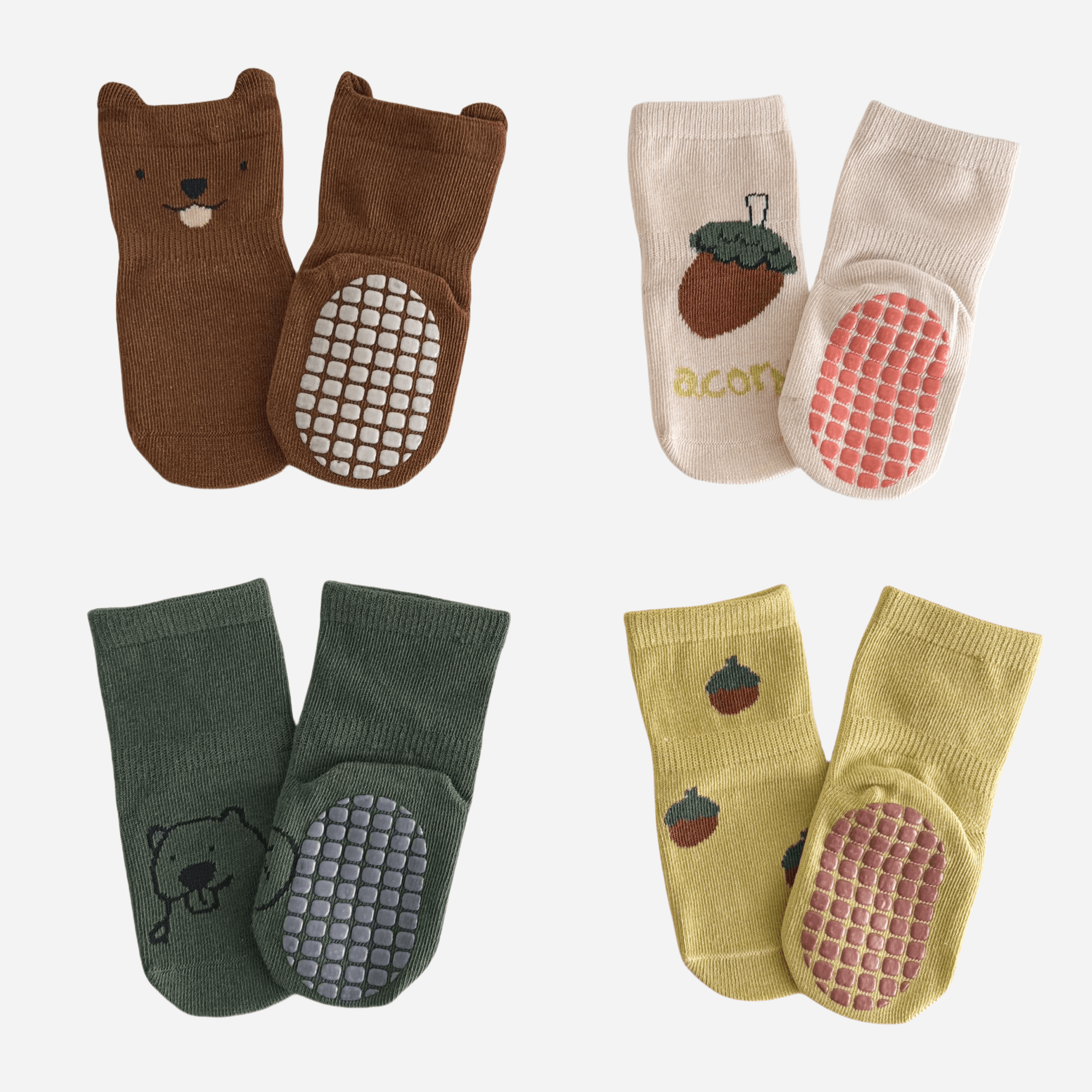 Babies Little Critter Grip Socks-4 Pack - Weavasocks