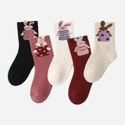 Kid's Cute Pop-Up Ear Bunny Socks - 5 Pairs