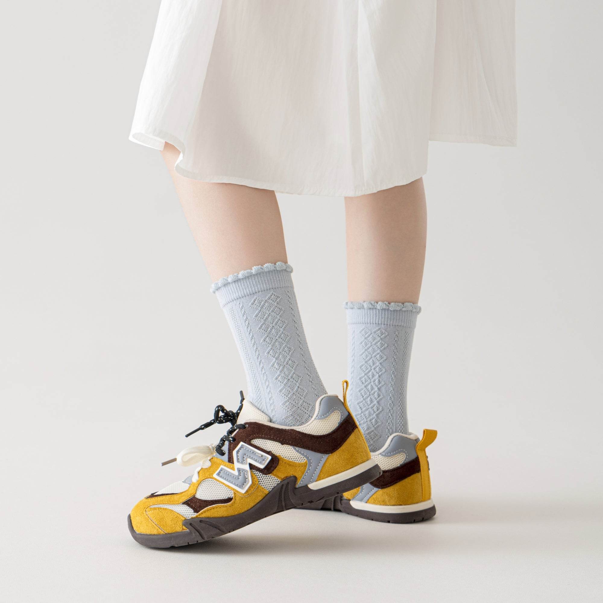 Kid's Pastel Knit Crew Socks - 5 Pairs - Weavasocks