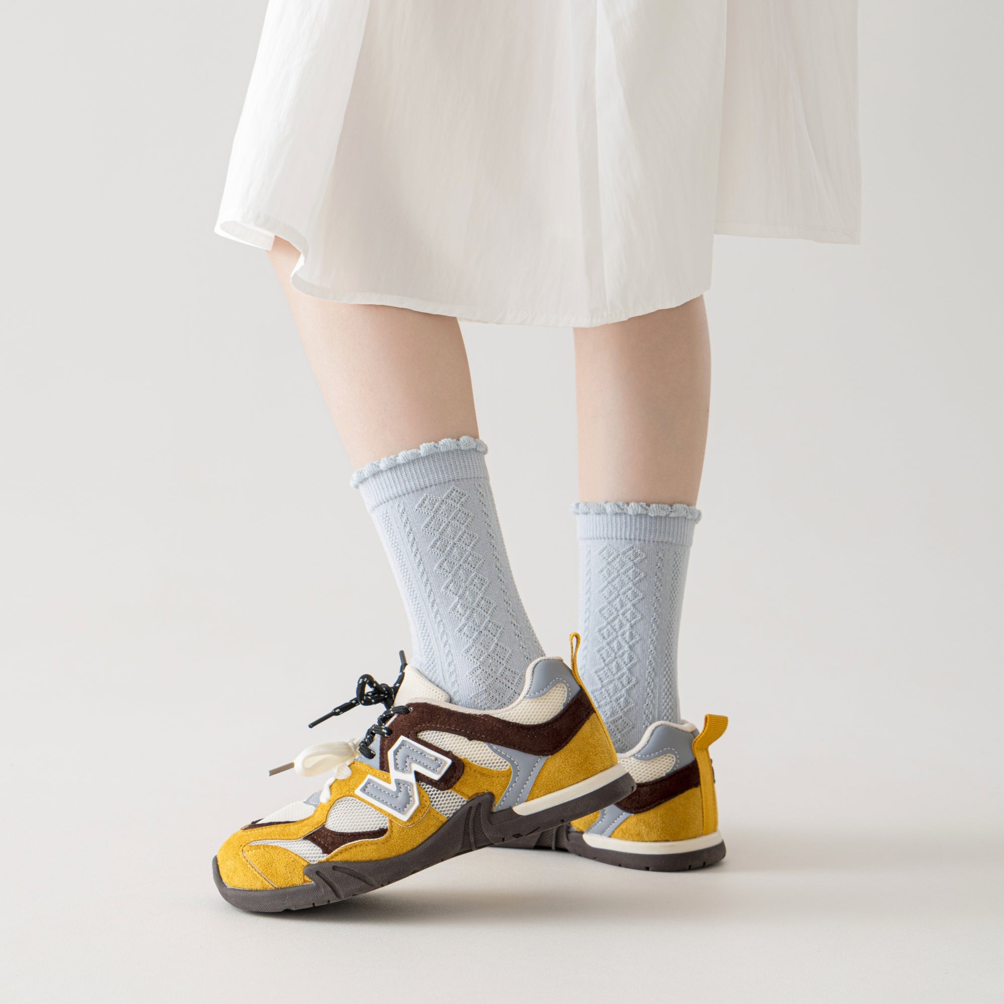 Kid's Pastel Knit Crew Socks - 5 Pairs