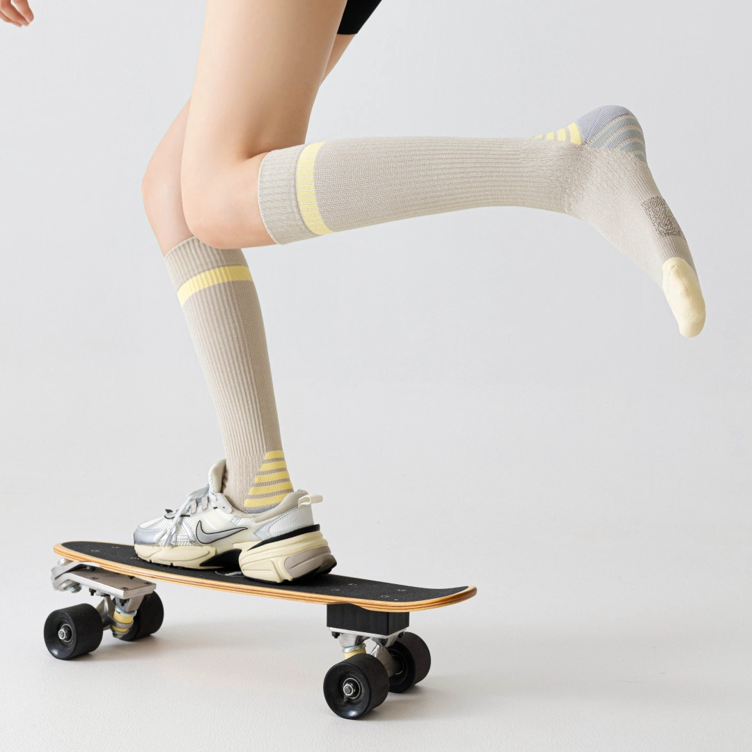 Professional Graduated Compression Terry Cushion Sports Socks - product photo showing cushioned comfort