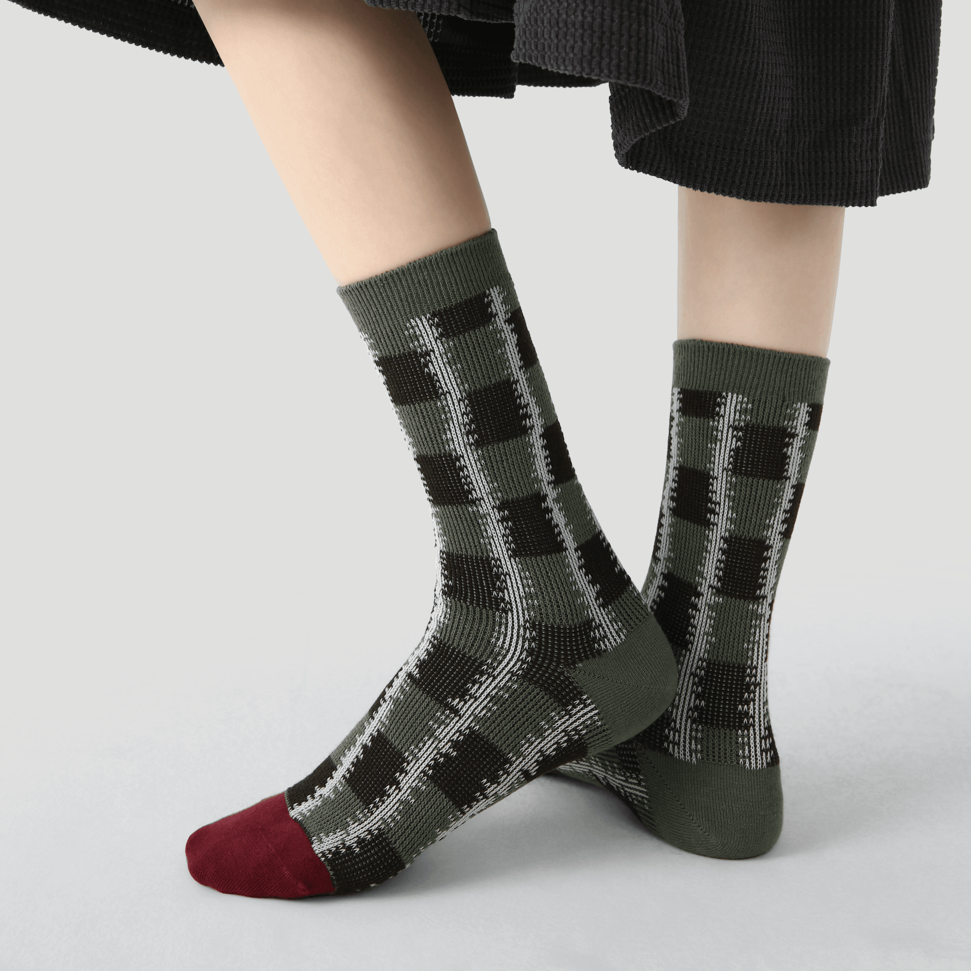 Women's Retro Geometric Crew Socks - 3 pairs