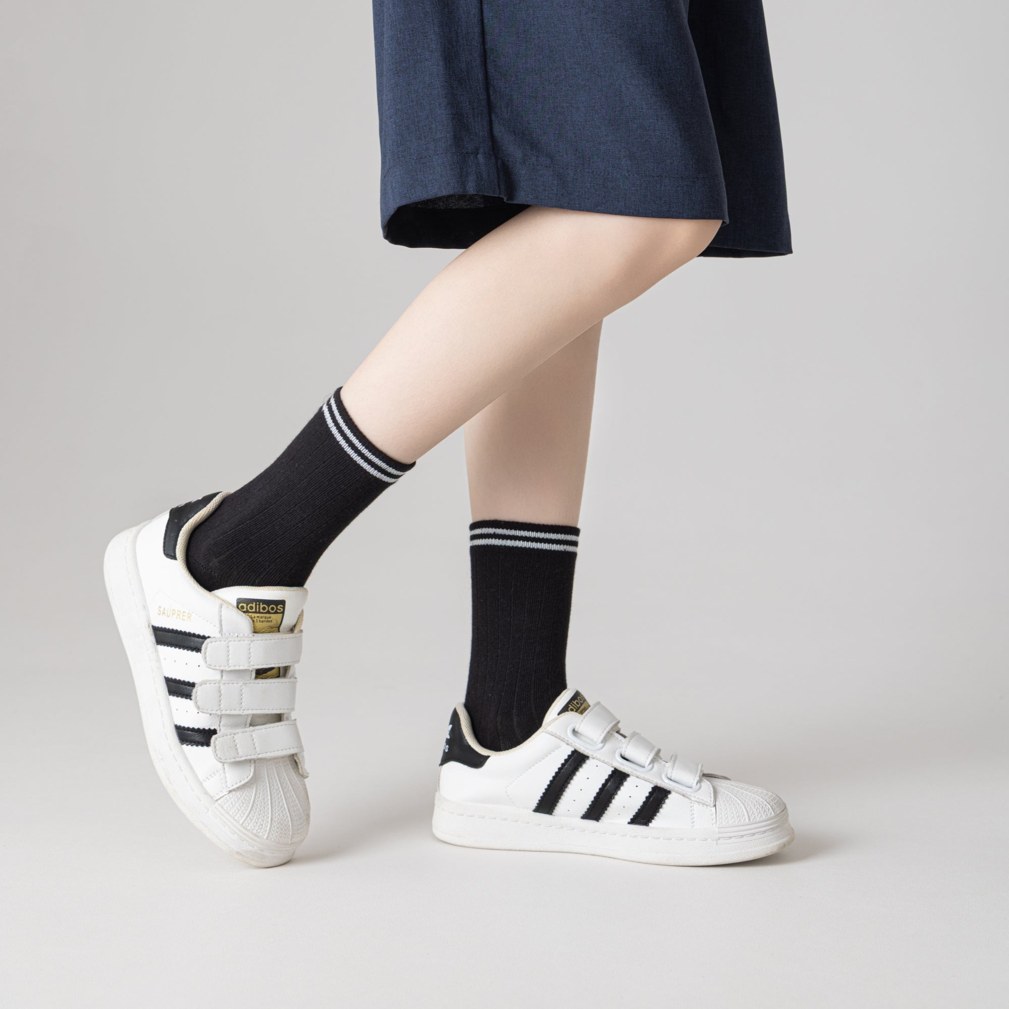 Kid's Retro Stripe Athletic Socks - 5 Pairs