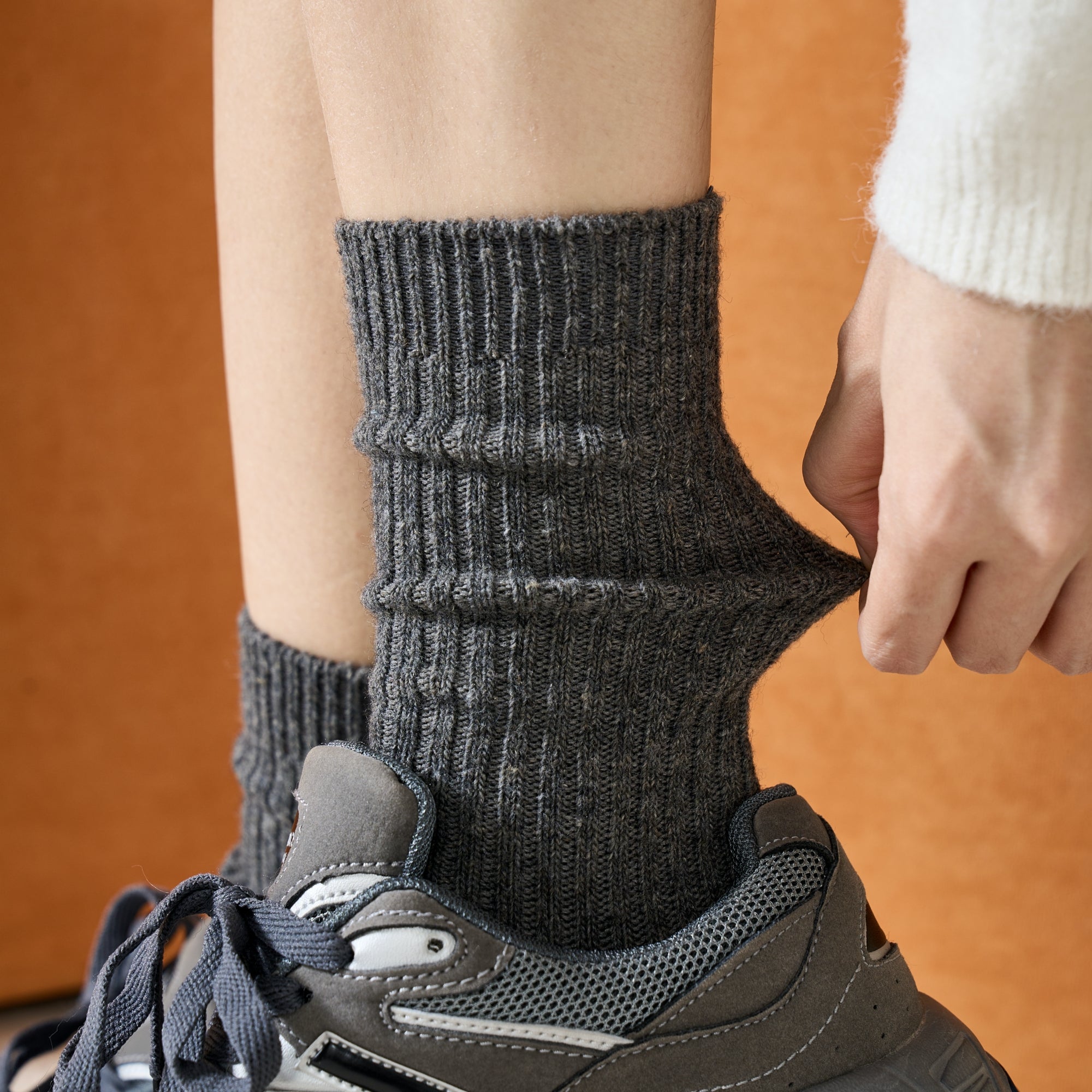 Women's Warm Wool Ribbed Socks  - Single Pair