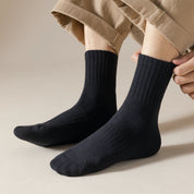 Men's Heather Terry Cushion 92% Cotton Quarter Socks - product photo showing cushioned comfort