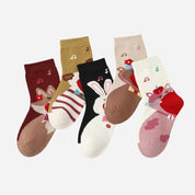 Kid's Sweet Woodland Animal Socks - 5 Pairs