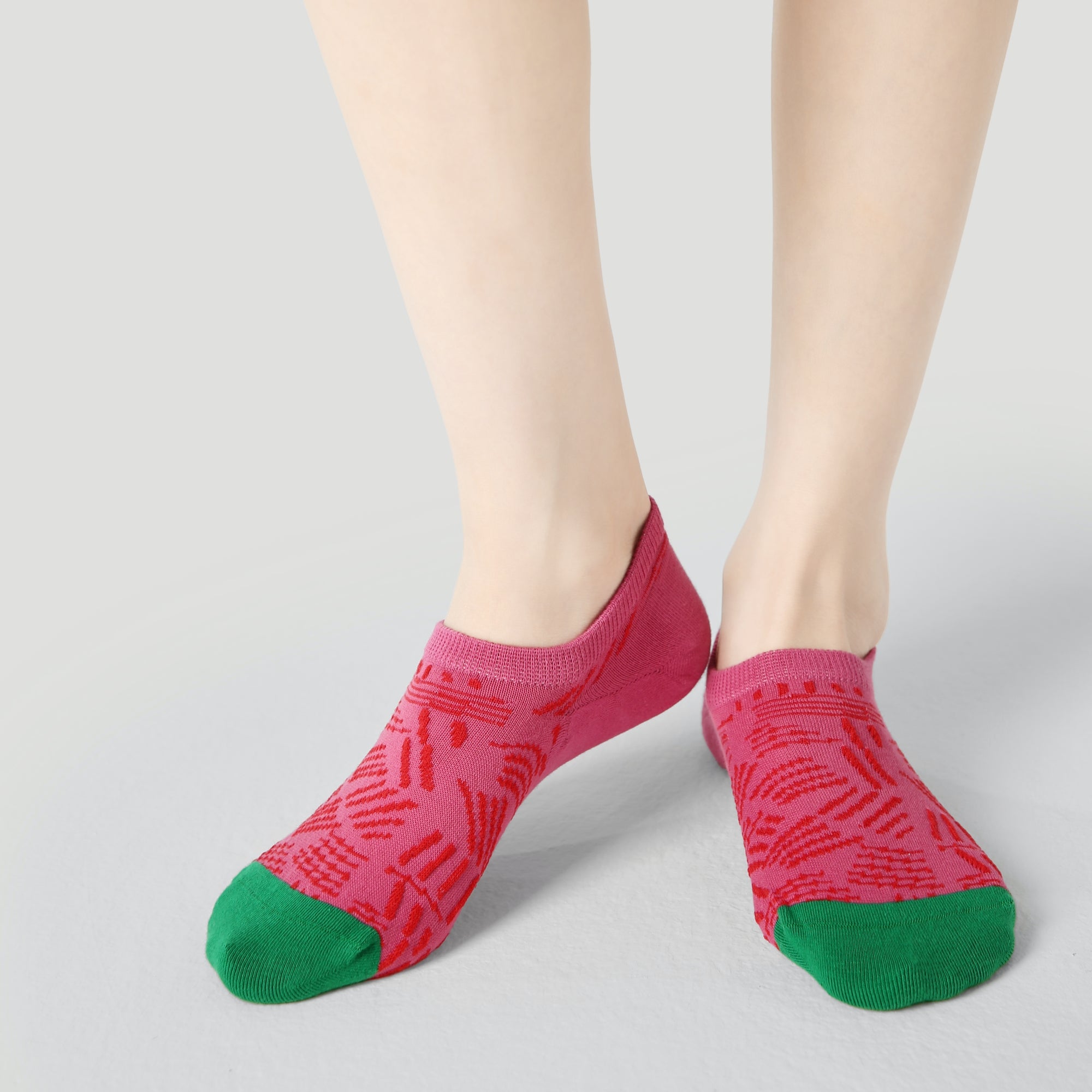 Women's Playful Patterned No-Show Socks - 3 Pairs